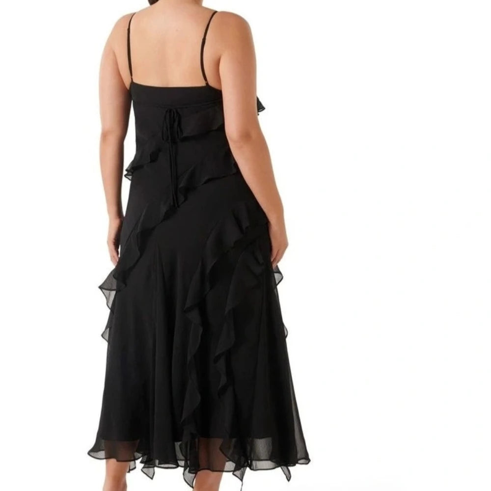 Poppy Asymmetrical Ruffle Gown