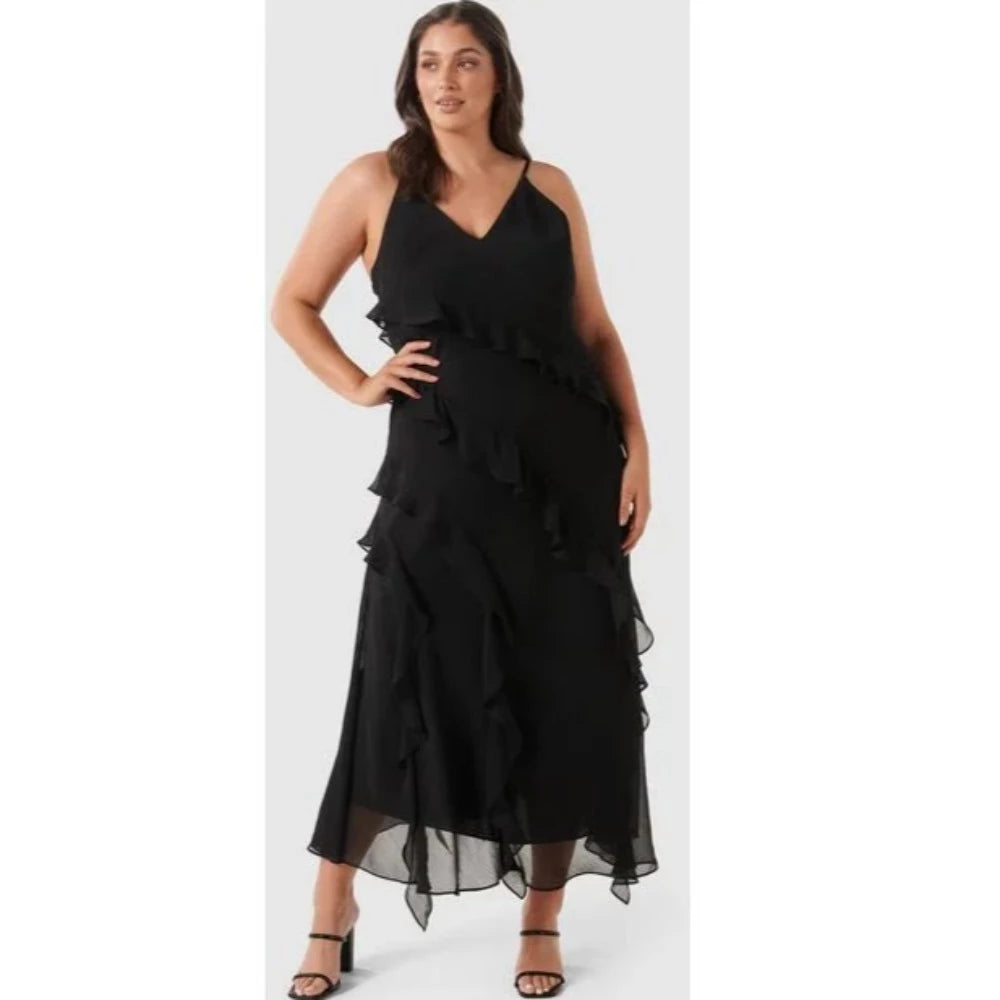 Poppy Asymmetrical Ruffle Gown