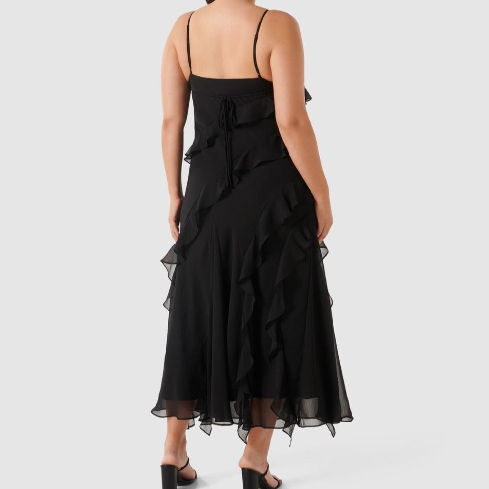 Poppy Asymmetrical Ruffle Gown