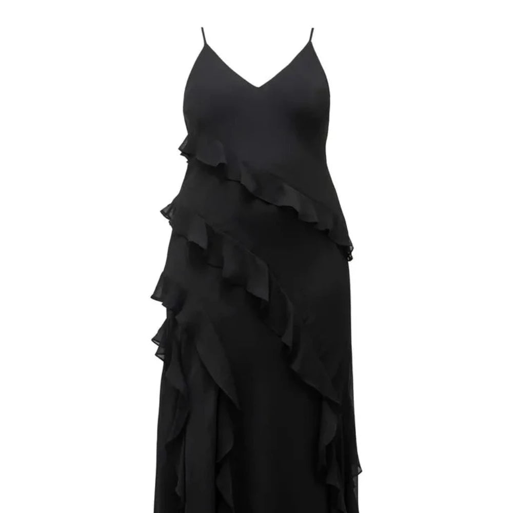 Poppy Asymmetrical Ruffle Gown