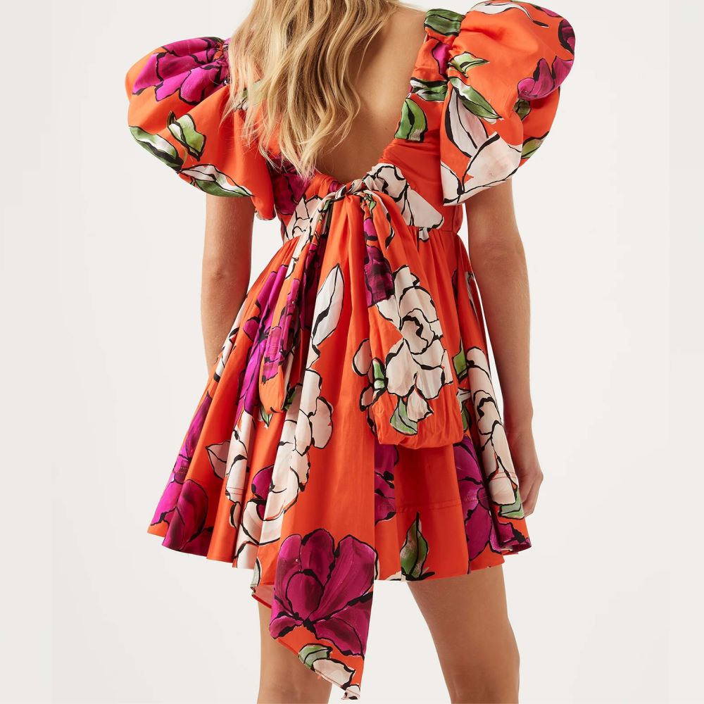 Aje Gretta Bow Back Mini Dress Xsmall