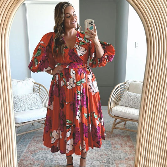 Aje Marlene Floral Midi Dress