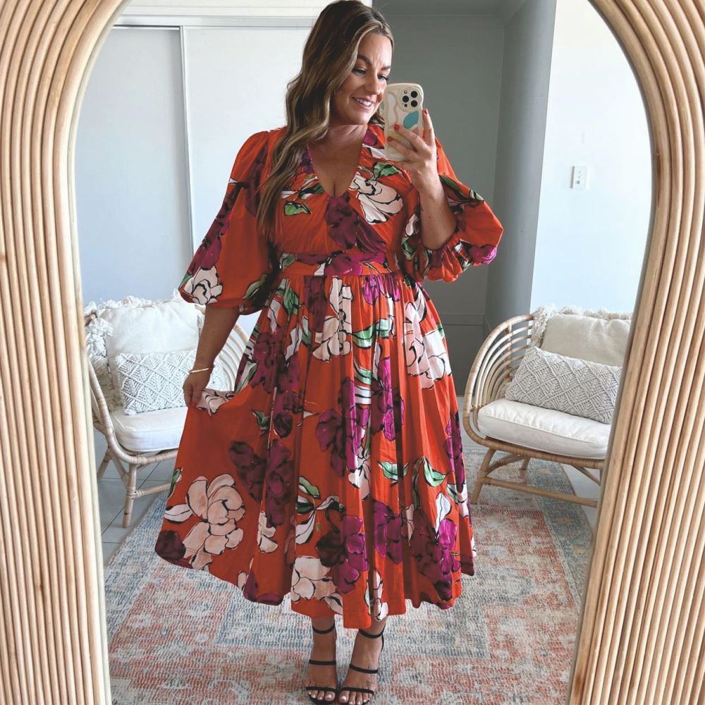 Aje Marlene Floral Midi Dress