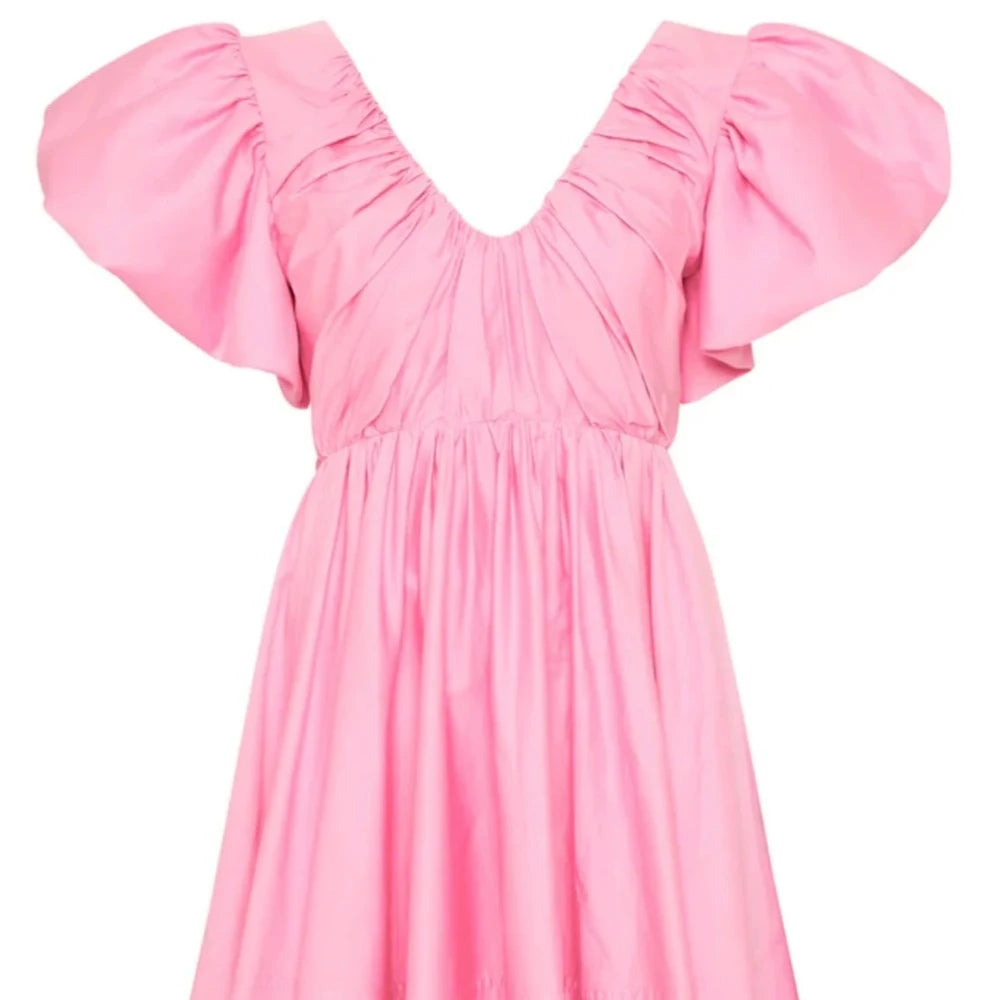 AJE Gretta Bow Back Dress Pink