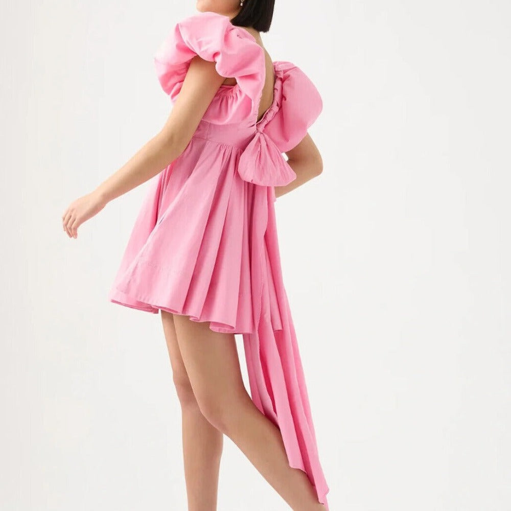 AJE Gretta Bow Back Dress Pink