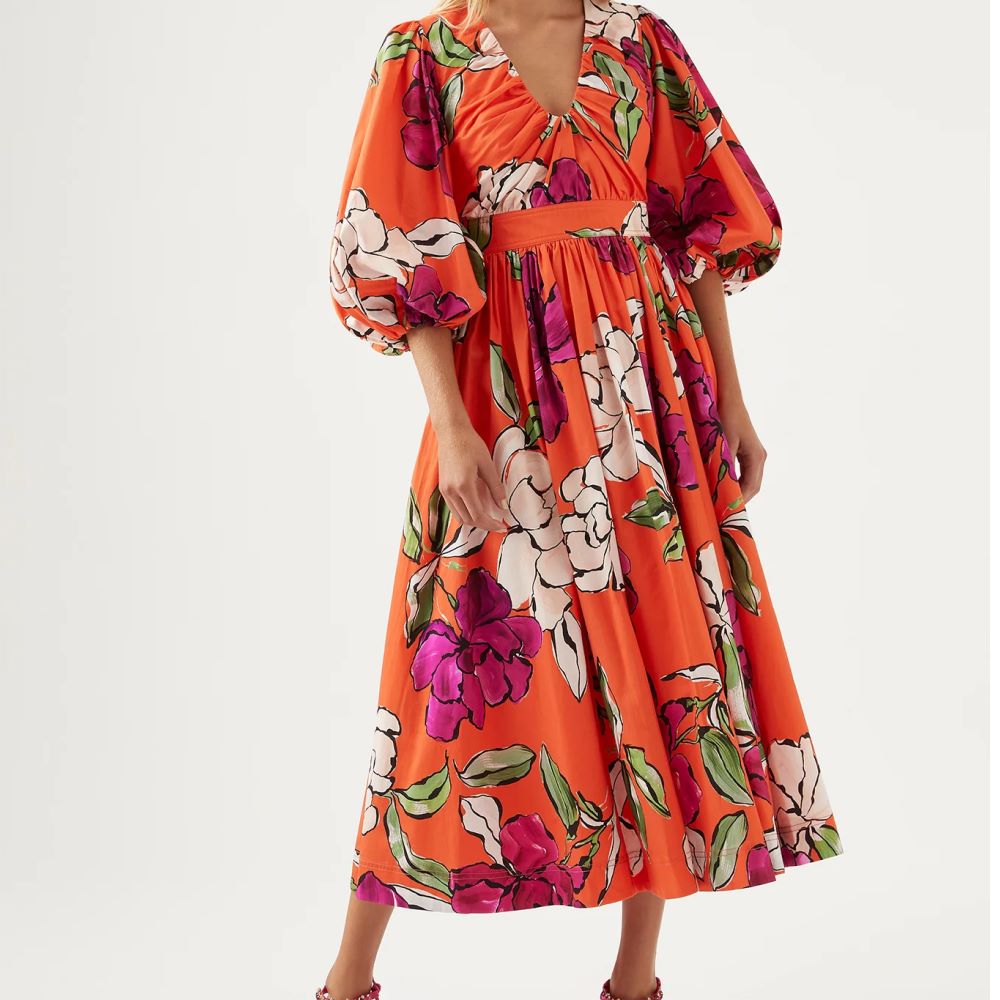 Aje Marlene Floral Midi Dress