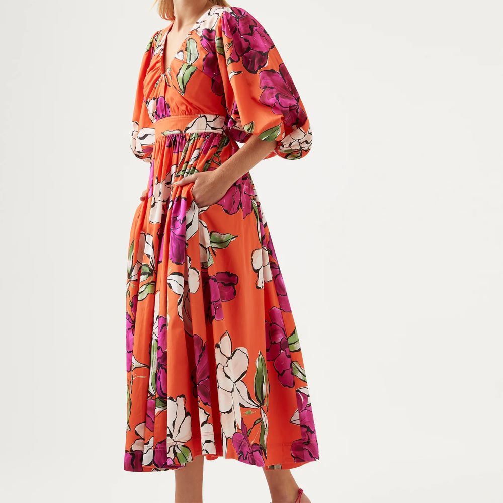 Aje Marlene Floral Midi Dress